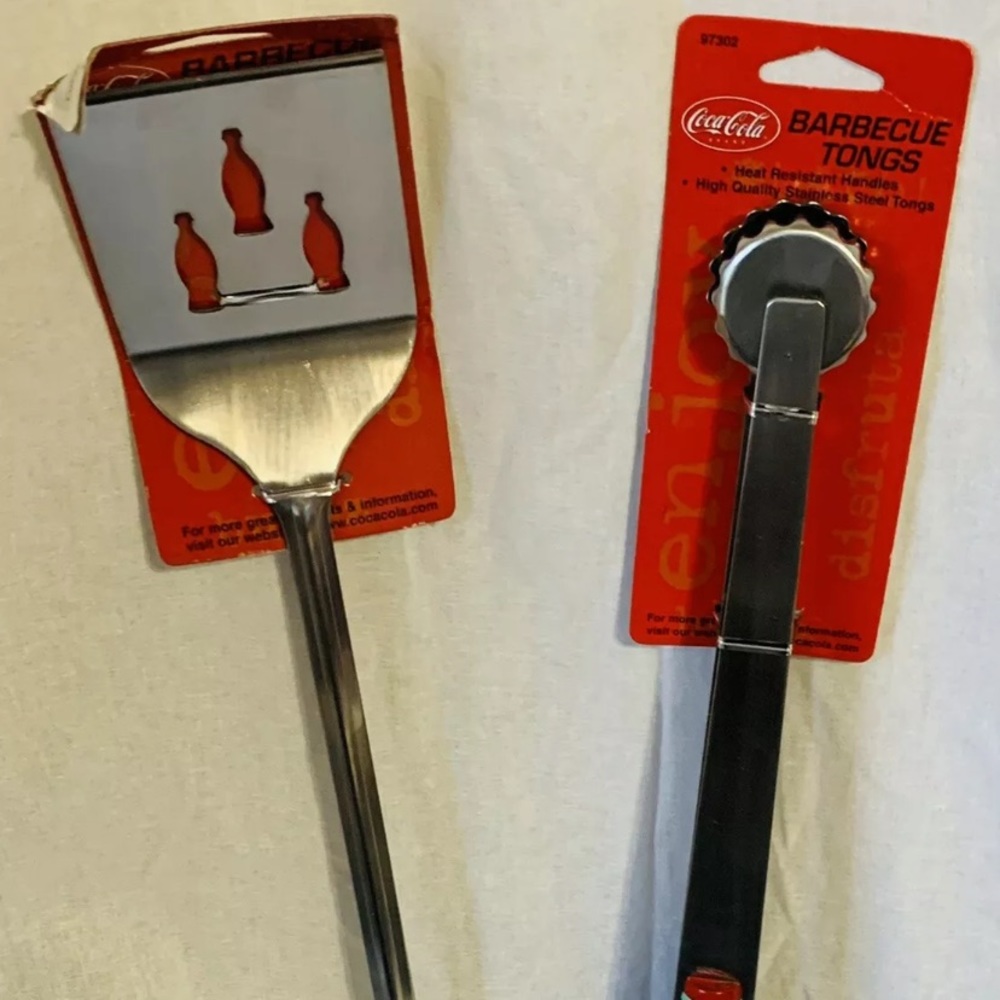 New Coca Cola BBQ Utensils Coke Bottle Handles Tongs Turner Stainless Steel